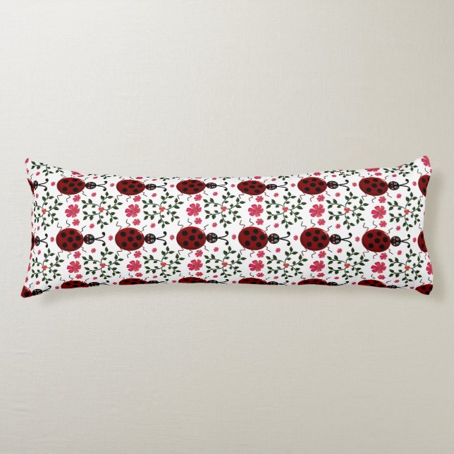 Coussins Longs Motif floral sans couture de coccinelle mignonne   (Devant)