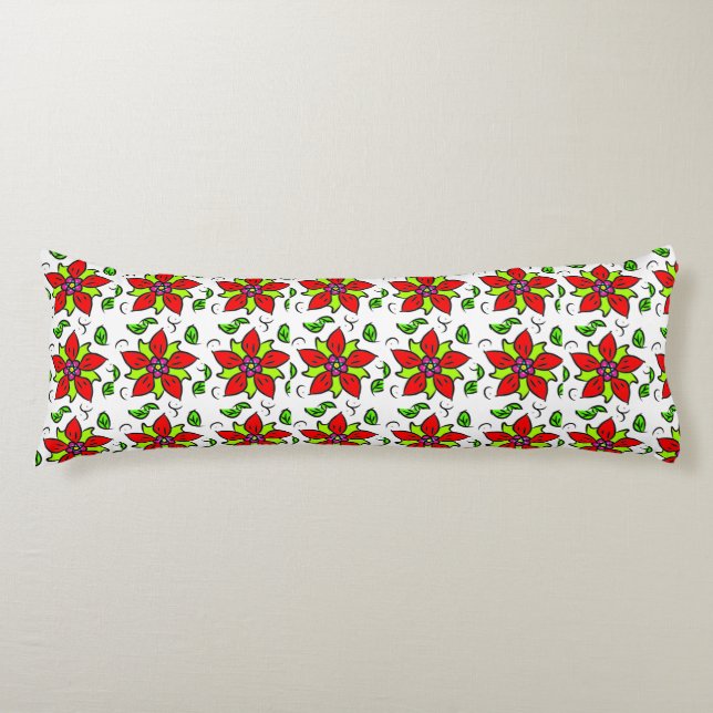 Coussins Longs Motif floral vibrant (Devant)