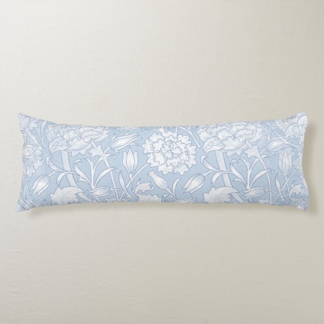 Coussins Longs Motif Floral William Morris en bleu (Devant)
