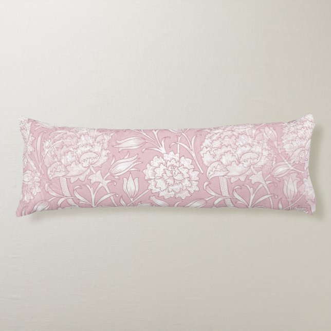 Coussins Longs Motif Floral William Morris en rose (Devant)