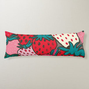 Coussins Longs Motif Fraise