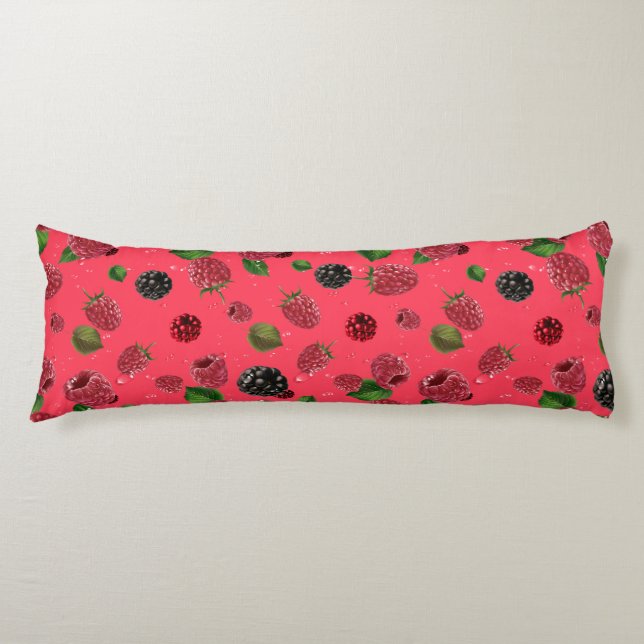 Coussins Longs Motif framboise (Devant)