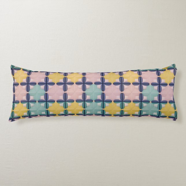 Coussins Longs Motif Géométrique Avec Des Couleurs Vives (Devant)