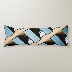Coussins Longs Motif géométrique beige et bleu