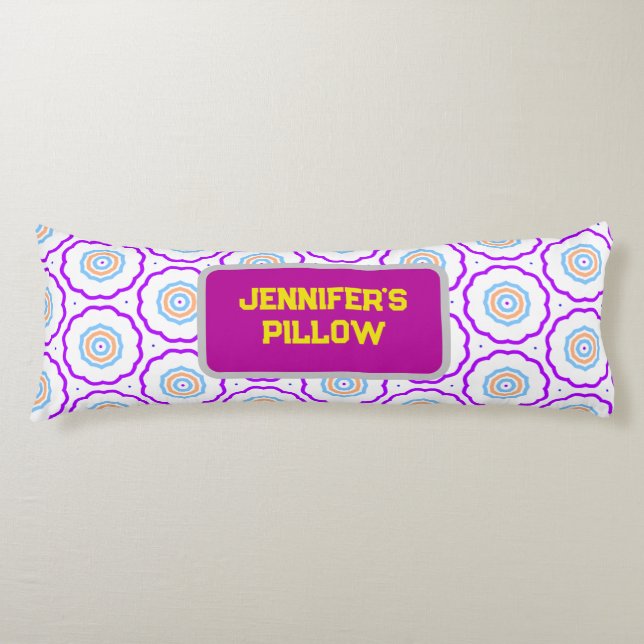 Coussins Longs Motif géométrique de couleur vive (Devant)