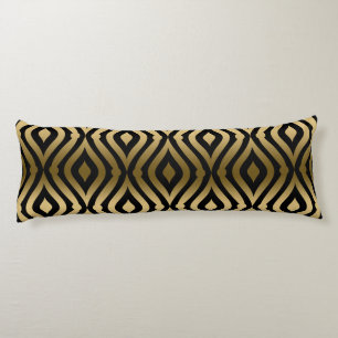 Coussins Longs Motif géométrique Gold et Black Teardrop
