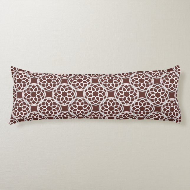 Coussins Longs Motif géométrique sans couture marron châtaigne bl (Devant)