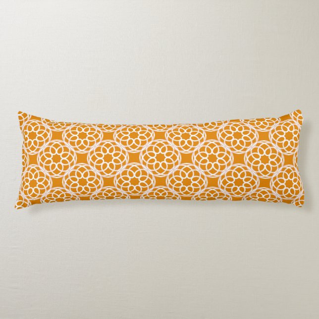 Coussins Longs Motif géométrique sans couture orange blanc (Devant)