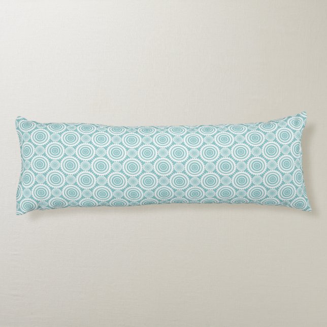 Coussins Longs Motif géométrique sarcelle pastel Art de cercles f (Dos)