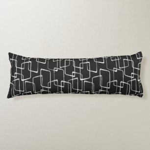 Coussins Longs Motif géométrique Soft Black Retro Lino