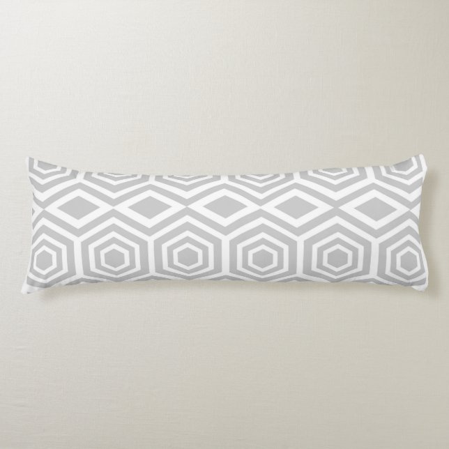 Coussins Longs Motif géométrique turc gris (Devant)