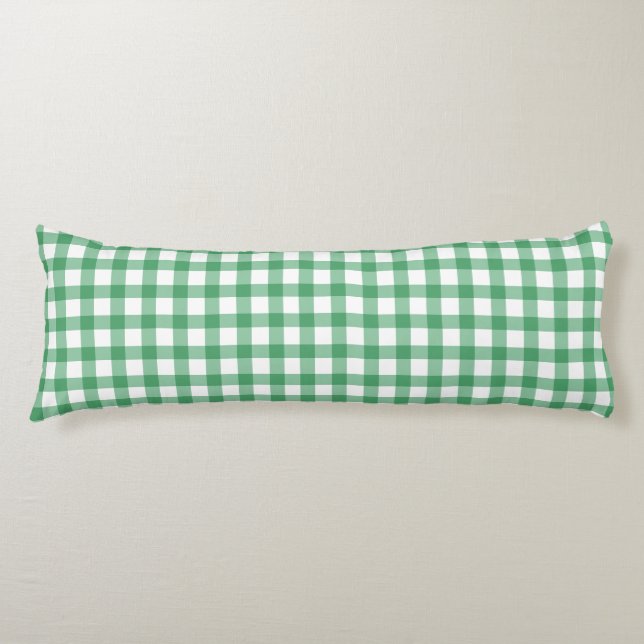 Coussins Longs Motif Gingham Vert Pastel Mignon (Devant)