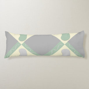 Coussins Longs Motif gris clair et vert pastel