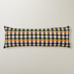 Coussins Longs Motif Halloween vert, violet et noir en vichy