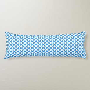 Coussins Longs Motif Hexagone Bleu Blanc