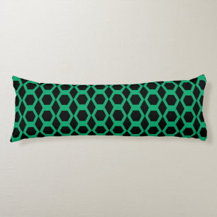 Coussins Longs Motif Hexagone Noir Jade