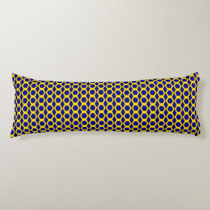 Coussins Longs Motif Hexagone Or Marine