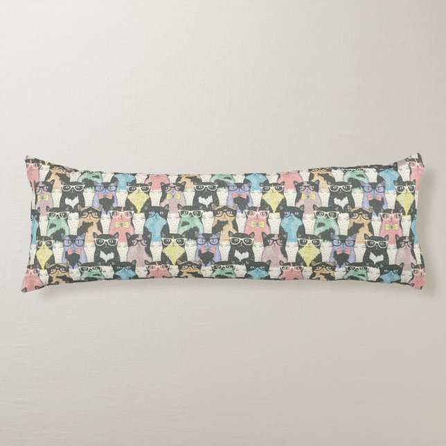 Coussins Longs Motif Hipster Cute Cats (Devant)