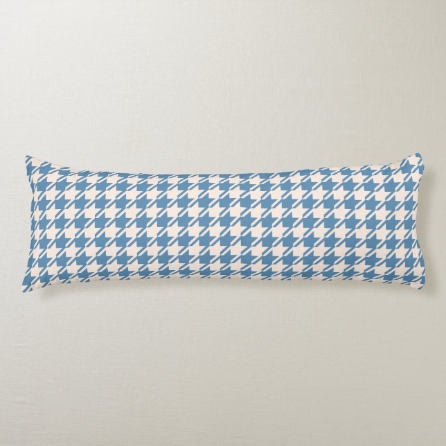Coussins Longs Motif Houndstooth Blue+Cream (Devant)