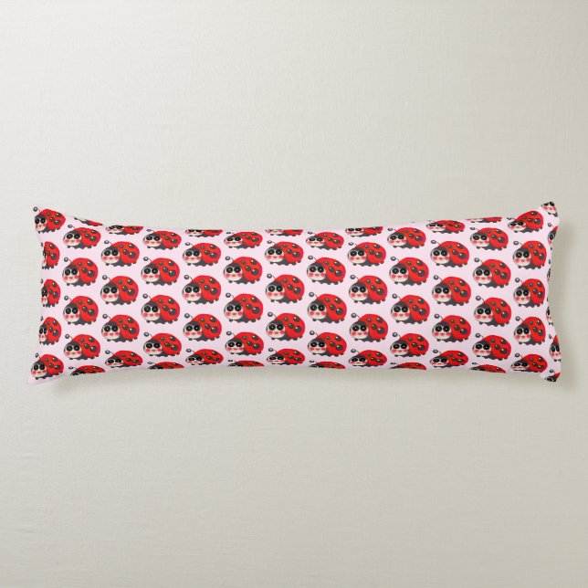 Coussins Longs Motif joli de coccinelle Kawaii  (Devant)