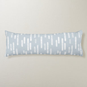 Coussins Longs Motif Lignes arrondies Blanc sur Dusty Blue