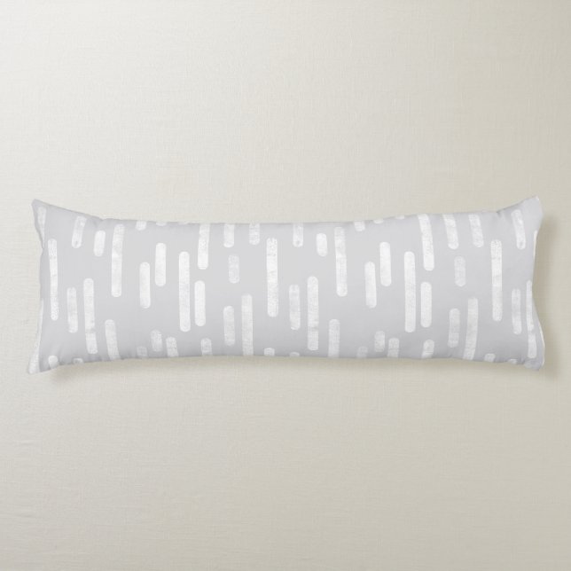 Coussins Longs Motif Lignes arrondies | Blanc sur gris pâle (Devant)