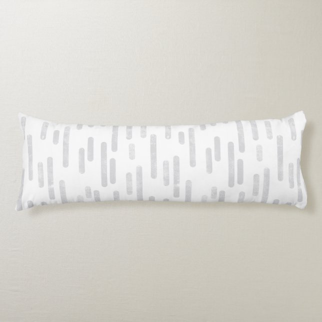 Coussins Longs Motif Lignes arrondies | gris pâle sur blanc (Devant)