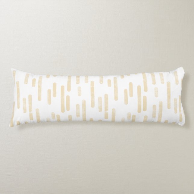 Coussins Longs Motif Lignes arrondies | Jaune pâle sur blanc (Devant)