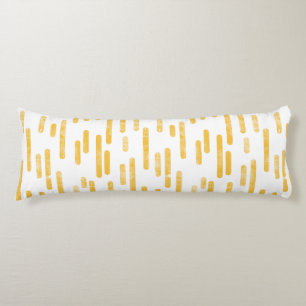 Coussins Longs Motif Lignes arrondies Mustard Jaune/Blanc