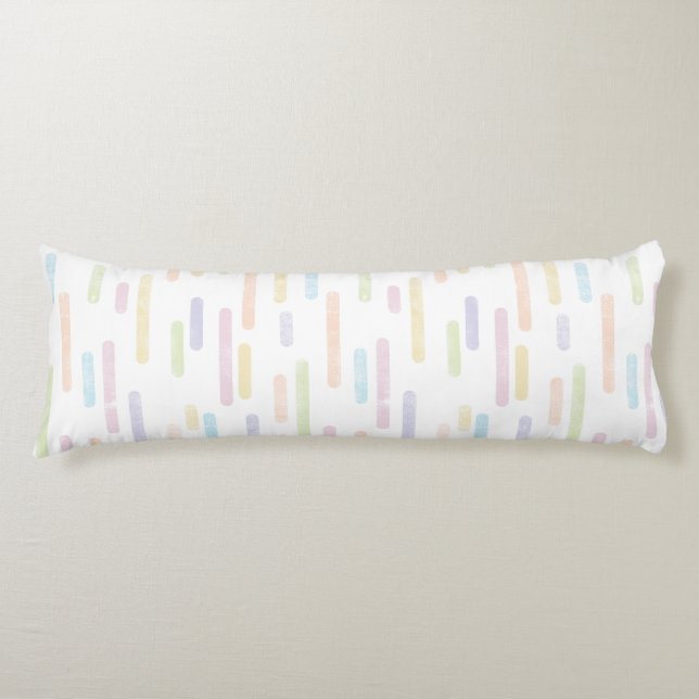 Coussins Longs Motif Lignes arrondies | Pastel Arc-en-ciel (Devant)