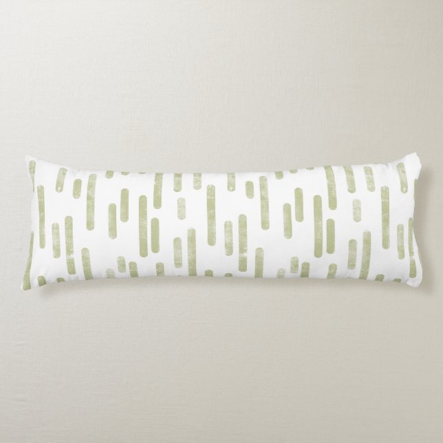 Coussins Longs Motif Lignes arrondies | Pistachio vert/blanc (Devant)