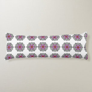 Coussins Longs Motif mandala floral sans couture : Zen Boho viole