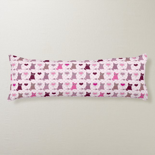 Coussins Longs Motif mignon de filles de chaton (Devant)
