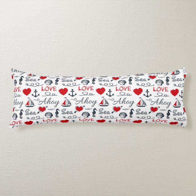 Coussins Longs Motif nautique sans voile (Devant)