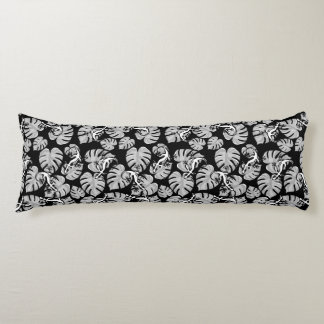 Coussins Longs Motif noir et blanc - Geckos et feuilles