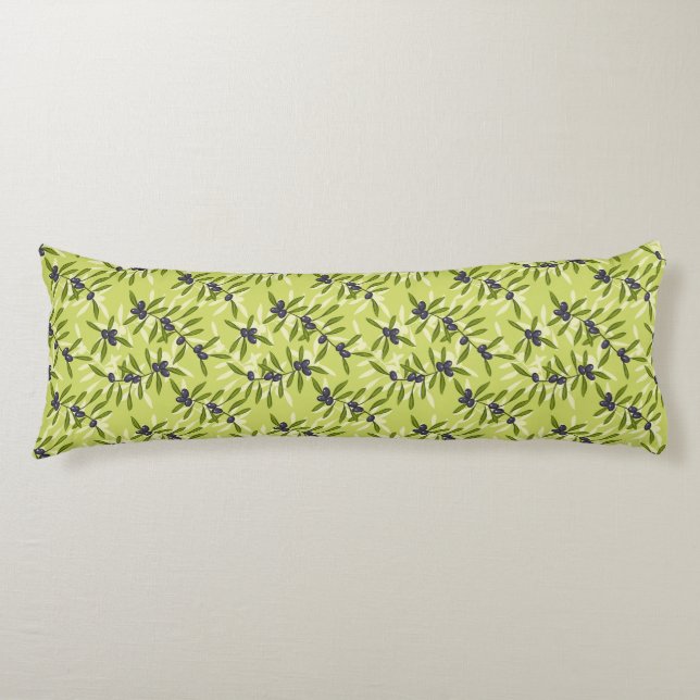 Coussins Longs Motif olive (Devant)