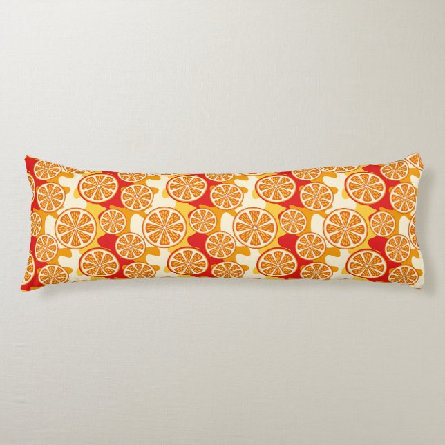 Coussins Longs Motif orange (Devant)