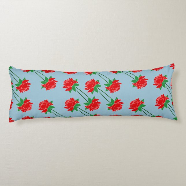 Coussins Longs Motif personnalisé Roses rouges (Dos)