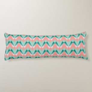 Coussins Longs Motif Pink Peach Yukka Et Green ZigZag