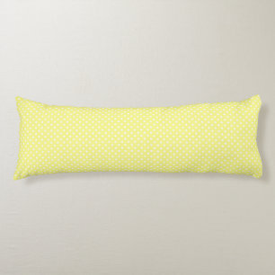 Coussins Longs Motif points blancs sur fond jaune clair