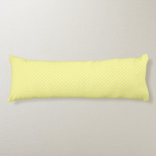 Coussins Longs Motif points blancs sur fond jaune clair (Devant)