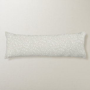 Coussins Longs Motif Points Fantaisie - Blanc sur Beige