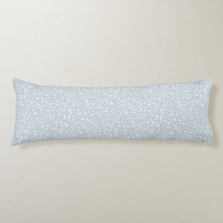 Coussins Longs Motif Points Fantaisie - Blanc sur Bleu Poussiéreu