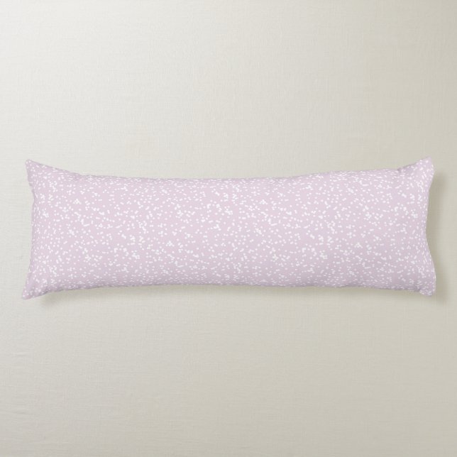Coussins Longs Motif Points Fantaisie - Blanc sur Rose Poudré (Devant)