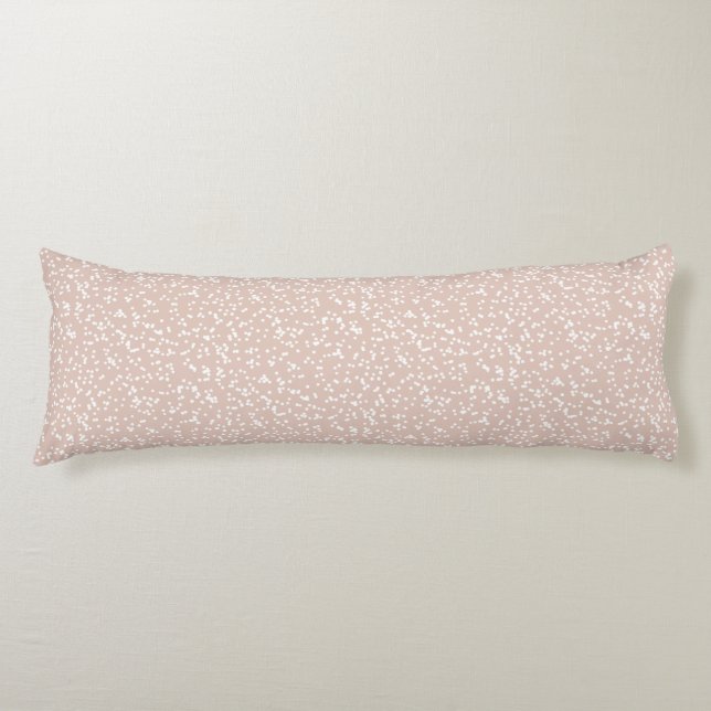 Coussins Longs Motif Points Fantaisie - Blanc sur Terracotta Doux (Devant)