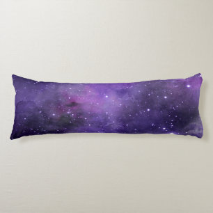 Coussins Longs Motif pourpre de l'espace d'aquarelle