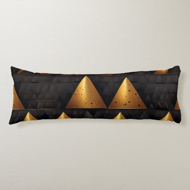 Coussins Longs Motif Pyramide d'or (Devant)