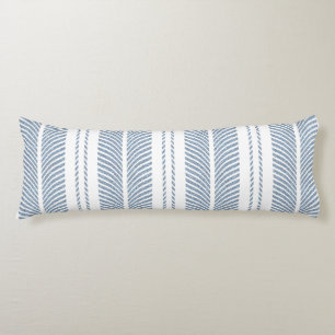 Coussins Longs Motif rayé à chevrons bleu doux et fougère