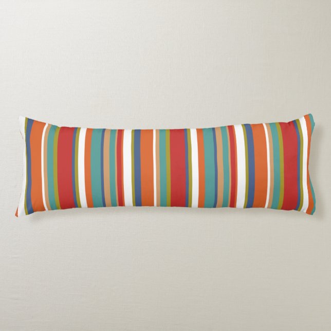 Coussins Longs Motif rayé multicolore (Devant)