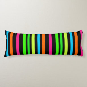 Coussins Longs Motif Rayures Néon